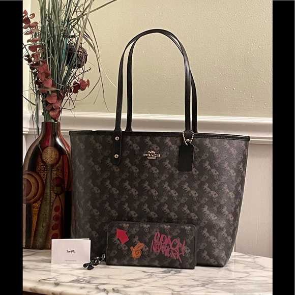 Coach Handbags - Reversible horse & carriage Tote & wallet set